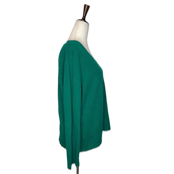 Ann Taylor Cashmere Sweater Womens XL V Neck Soft Jewel Green Pullover Old Money - Picture 4 of 6